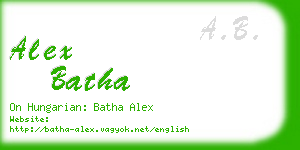 alex batha business card